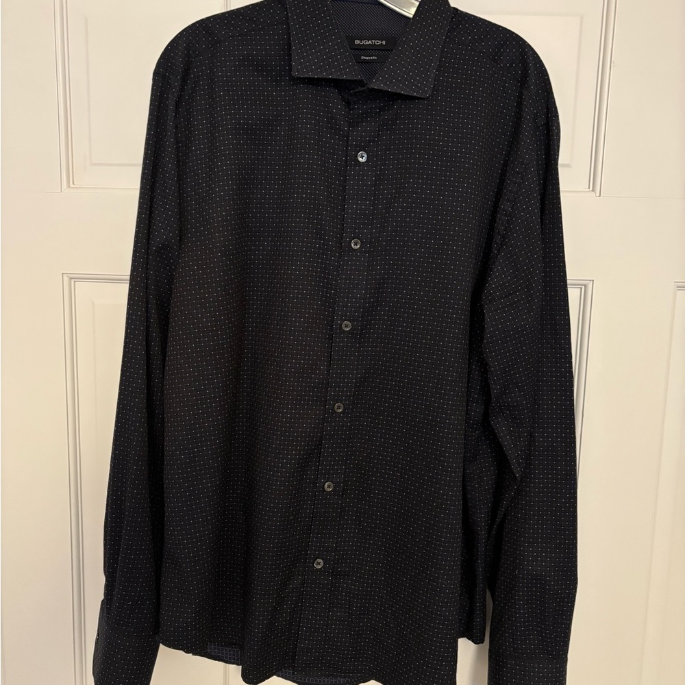 Bugatchi Men's Black Button-Down Shirt Excellent condition